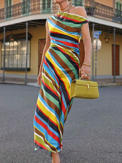 Colorful Striped Maxi Dress