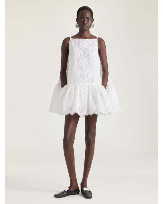 Lace Ruffle Mini Dress