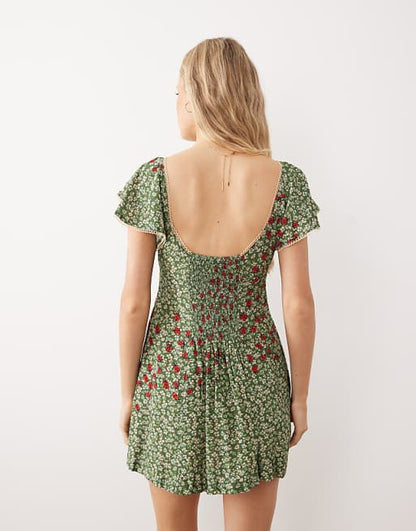 Floral Ladybug Mini Dress