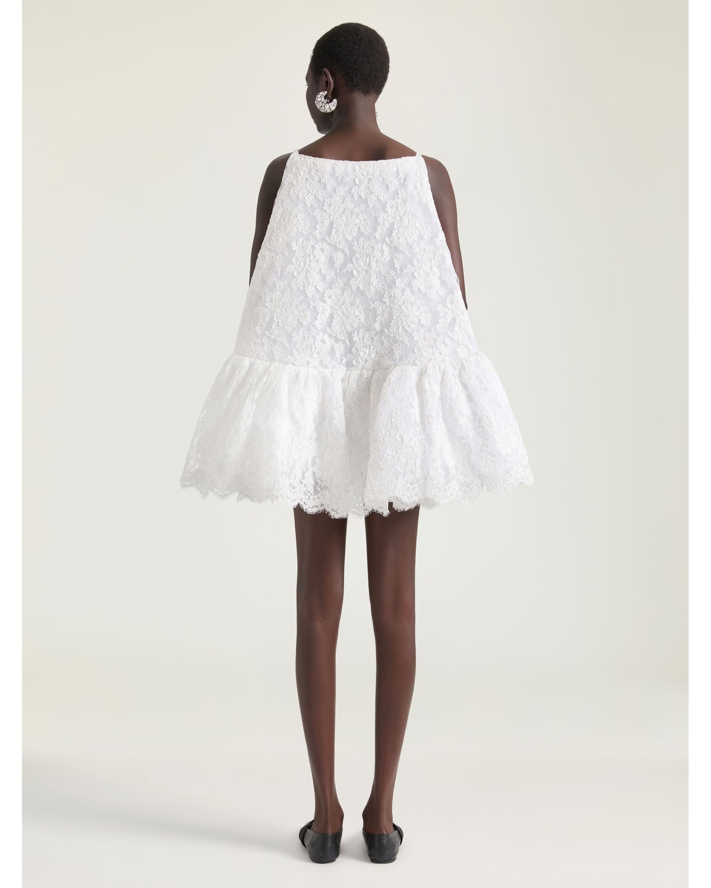 Lace Ruffle Mini Dress