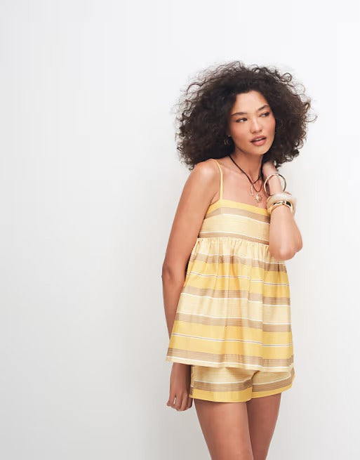 Yellow Stripe Romper